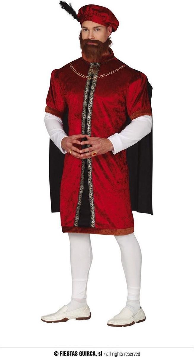 Koning Prins & Adel Kostuum | Gastheer Van De Koning Renaissance | Man | Maat 52-54 | Carnaval kostuum | Verkleedkleding